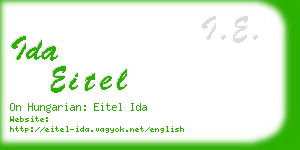 ida eitel business card